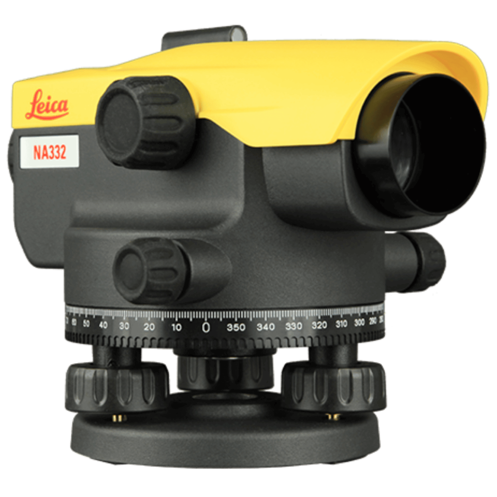 Nivel automático de la marca Leica, modelo NA332, ubicada en la página Contacto (Ciencia: Topografía | Categoría: Equipos topográficos)